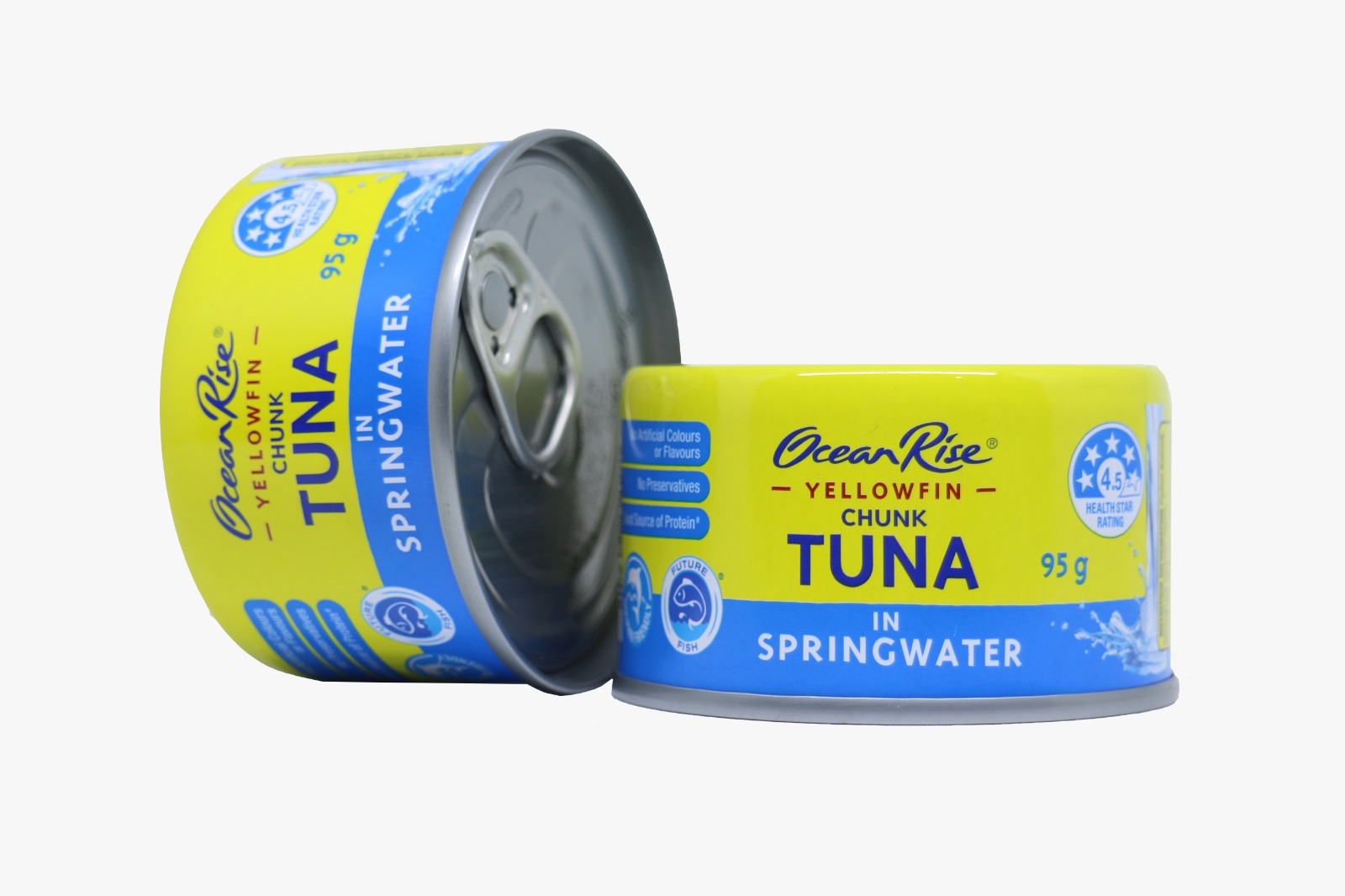Tuna in Springwater — Contoh produk tuna dalam air, kemasan 95 g.